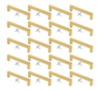 MALSSE Lot de 20 boutons de placard carrés en acier inoxydable pour armoire, tiroir, placard, décoration de meubles, poignées et boutons pour commodes, carrés