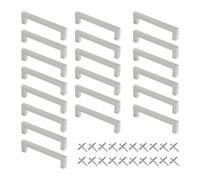 MALSSE Lot de 20 boutons de placard carrés en acier inoxydable pour armoire, tiroir, placard, décoration de meubles, poignées et boutons pour commodes, carrés