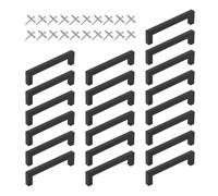 MALSSE Lot de 20 boutons de placard carrés en acier inoxydable pour armoire, tiroir, placard, décoration de meubles, poignées et boutons pour commodes, carrés
