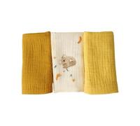 MALSSE Lot de 3 débarbouillettes en coton doux et absorbantes pour nouveau-nés - Serviettes de bain unisexes - 25 x 25 cm - Réutilisables