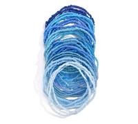 MALSSE Lot de 30 bracelets de cheville élégants en perles de verre multicolores, taille unique, Comme décrit