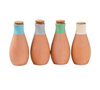 MALSSE Lot de 4 pots de fleurs à arrosage lent, composition en argile rouge, libération goutte à goutte pour la croissance intérieure et extérieure, dispositifs d'irrigation continue en céramique pour
