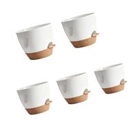 MALSSE Lot de 5 bols d'arrosage modernes en polystyrène immunitaire à chaleur permanente à l'intérieur de la maison, du jardin, de la terrasse, de l'arrosage des plantes avec plateau