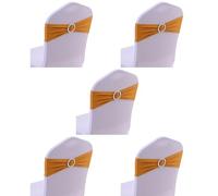 MALSSE Lot de 5 rubans en élasthanne pour décoration de chaise, banquet, mariage, nœuds