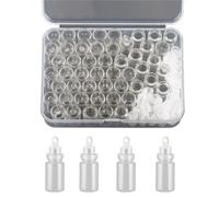 MALSSE Lot de 50 bouteilles en verre transparent - Élégantes bouteilles en verre - Fournitures de bricolage - Bijoux - Porte-clés - Breloque - Fournitures de fête