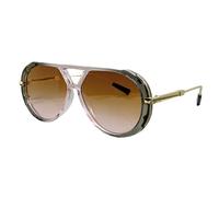 MALSSE Lunettes de soleil classiques à double pont - Motif élégant - Cadre en polycarbonate - Protection solaire - Utilisation décontractée - Lunettes de soleil à double pont, Cadre gris poudré