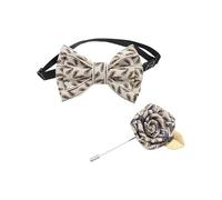 MALSSE Nœud papillon élégant en tissu doux avec boutonnière pour mariage, banquet, petits enfants, jacquards, cravate, corsage pour spectacle de scène, ensemble de nœud papillon pour garçons, Feuilles