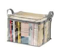 MALSSE Organisateurs de livres étanches - Boîte de rangement pratique - Pliable - Jouet transparent - Pour dortoir, maison, salle de classe - Rangement de livres pliable - Organisateur transparent