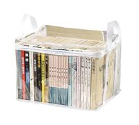 MALSSE Organisateurs de livres étanches - Boîte de rangement pratique - Pliable - Jouet transparent - Pour dortoir, maison, salle de classe - Rangement de livres pliable - Organisateur transparent