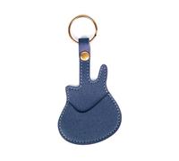 MALSSE Organiseur de médiators tendance en forme de guitare - Sac de rangement pour accessoires - Texture PU pour médiators - Pochette portable pour musiciens, bleu