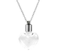 MALSSE Pendentif en forme de bouteille en verre avec fermeture sécurisée pour femme, taille unique, Comme décrit, Comme décrit.