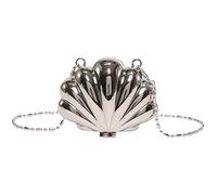 MALSSE Petit sac à bandoulière élégant en forme de rouge à lèvres avec chaîne dorée Sac à bandoulière Sac de soirée pour fête et usage quotidien Sac à bandoulière tendance, Argenté., One Size