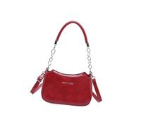 MALSSE Petit sac à bandoulière tendance rétro en cuir PU avec poignée en chaîne pour un usage quotidien élégant, Rouge, One Size