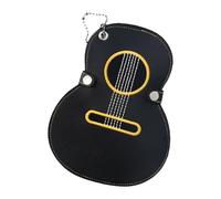 MALSSE Pochette de rangement brodée pour médiator de guitare avec plusieurs fentes pour une organisation facile des accessoires de musicien, Noir , Taille unique