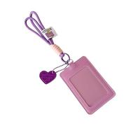 MALSSE Pochettes pour cartes de bus couleur bonbon avec porte-clés - Jolies housses de protection pour photos - Couleur bonbon, violet