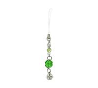 MALSSE Porte-clés avec pendentif trèfle à quatre feuilles - Accessoire unique pour téléphone - Breloque amovible pour la chance et le bonheur