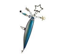 MALSSE Porte-clés pratique avec breloque en forme de poisson - Parfait pour un usage quotidien et une fête - Accessoire de sac en forme de poisson, bleu, taille unique