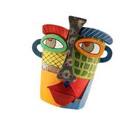 MALSSE Pot de fleurs en résine peinte à la main représentant un visage de femme abstrait pour salon, bureau, jardin, figurine décorative vase