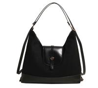 MALSSE Sac à bandoulière avec intérieur spacieux, sac à dos d'école, idéal pour les étudiants et les professionnels à la recherche d'un sac à bras tendance, Noir