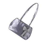 MALSSE Sac à bandoulière coréen en nylon à la mode toucher soie sac à main école étudiant sac à main élégant couleur unie sous les bras pour femmes filles polyvalent quotidien, gris, One Size