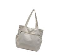 MALSSE Sac à bandoulière décontracté en velours côtelé pour femme - Grande capacité - Sac à main d'école - Tendance - En velours côtelé - Grande capacité, blanc, One Size