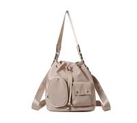 MALSSE Sac à bandoulière décontracté pour femme - Sac à bandoulière tendance - Esthétique avec cordon de serrage - Pour le travail quotidien, kaki, One Size