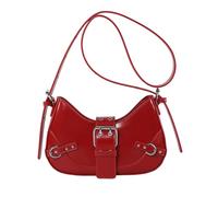 MALSSE Sac à bandoulière élégant pour femme, sac à main mignon, sac à main léger, idéal pour les voyages, l'école et le travail, un usage quotidien, Rouge, One Size