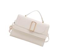 MALSSE Sac à bandoulière en métal décoré en cuir PU avec poignée supérieure pour tous les jours - Bandoulière décorée en métal - Poignée supérieure en cuir synthétique, blanc, One Size