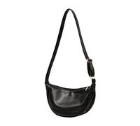 MALSSE Sac à bandoulière polyvalent et vintage en cuir synthétique pour femme, sac à main pour les trajets décontractés, grande capacité, Noir , One Size