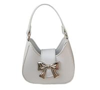 MALSSE Sac à bandoulière pour femme avec nœud - Petit sac à main - Esthétique - Sac à bandoulière avec chaîne - Nœud papillon - Pour shopping, rendez-vous galant - En cuir synthétique - Petit sac à