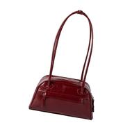 MALSSE Sac à bandoulière rétro pour femme - En cuir synthétique - Pour l'automne et l'hiver, Rouge, One Size