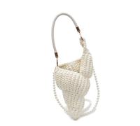 MALSSE Sac à bandoulière tissé à la main pour femme, sac à bandoulière tendance, sac à main élégant, poignée supérieure, coquillages, sac à main élégant, sac à main tendance féminin, Lait blanc, One