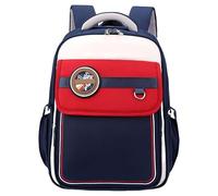 MALSSE Sac à dos de voyage pour filles - Style britannique - Grande capacité - Grande capacité - Pour école, Bleu foncé avec rouge