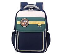 MALSSE Sac à dos de voyage pour filles - Style britannique - Grande capacité - Grande capacité - Pour école, Bleu foncé avec vert