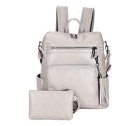 MALSSE Sac à dos élégant pour femme avec grande capacité d'organisation - Sac à dos décontracté - Sac à dos de voyage pour l'école, gris
