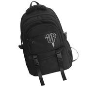 MALSSE Sac à dos en nylon de grande capacité pour adolescents, garçons, filles, adultes, école, voyage, unisexe, mode japonaise, sac à livres pour ordinateur portable, sac à bandoulière réglable, Noir