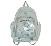 MALSSE Sac à dos Itabag transparent pour femme japonaise pour fille adolescente grande capacité sac d'école avec poche transparente Otaku Culture Daypack, Vert