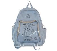 MALSSE Sac à dos Itabag transparent pour femme japonaise pour fille adolescente grande capacité sac d'école avec poche transparente Otaku Culture Daypack, bleu