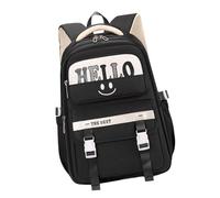 MALSSE Sac à dos tendance pour adolescent avec tissu Oxford résistant à l'eau Sac à dos pour étudiant Sac à dos pour les aventures quotidiennes Sac à dos de voyage, Noir