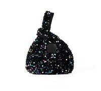 MALSSE Sac à main tendance pour femme, demoiselle d'honneur, fille, mariée, soirée, cocktail, mariage, fiançailles, sac à main triangle à paillettes, Couleur : bleu., One Size