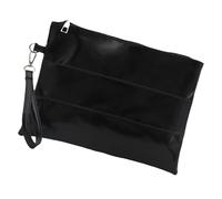 MALSSE Sac à main tendance pour femme élégant en cuir synthétique brillant avec dragonne métallique avec grand espace de rangement, Noir , One Size