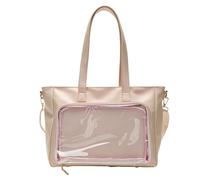 MALSSE Sac à main transparent élégant pour femme - Sac à bandoulière élégant de grande capacité pour diverses occasions - Sac de travail de bureau, Poudre nacrée, One Size
