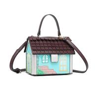 MALSSE Sac à main unique en forme de maison de Noël pour femme, sac à bandoulière en polyuréthane avec sangle réglable, sac à main amusant, sac de sortie décontracté, Vert, One Size