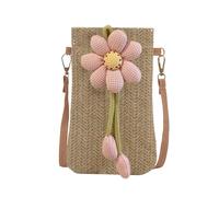 MALSSE Sac de paille pour femme, petit sac à bandoulière de plage, sac à bandoulière tissé à la main pour voyage, quotidien, bandoulière tissée à la main pour femmes, bandoulière en paille pour filles