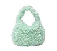 MALSSE Sac de travail plissé à la mode pour femmes professionnelles en tissu polyester grand compartiment de rangement affaires voyage essentiel pratique sacs de voyage, Vert, One Size