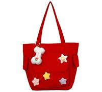 MALSSE Sac d'école pour étudiant en nylon pour femme, grande capacité, aisselles, voyage, dessin animé, sac à main tendance pour femme, grande capacité, sac à main avec poignée supérieure, joli dessin