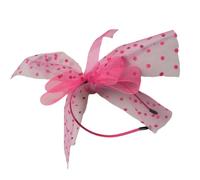 MALSSE Serre-tête vintage en maille avec nœud papillon élégant pour cheveux français Fancy Bowws Cosplay Bandeau en dentelle Accessoire pour cheveux Cocktails Coiffe