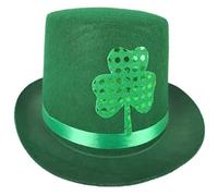 MALSSE StPatricks Chapeau vert avec paillettes Trèfle irlandais Fête nationale Fête Fête Festival Cheveux Décors Chapeau vert