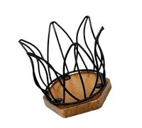MALSSE Support de dosettes de café de grande capacité, panier spacieux en fer et en bois pour décoration de cuisine