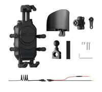 MALSSE Support de téléphone pour moto, support de charge rapide 15 W, support de téléphone portable, navigation, moto étanche